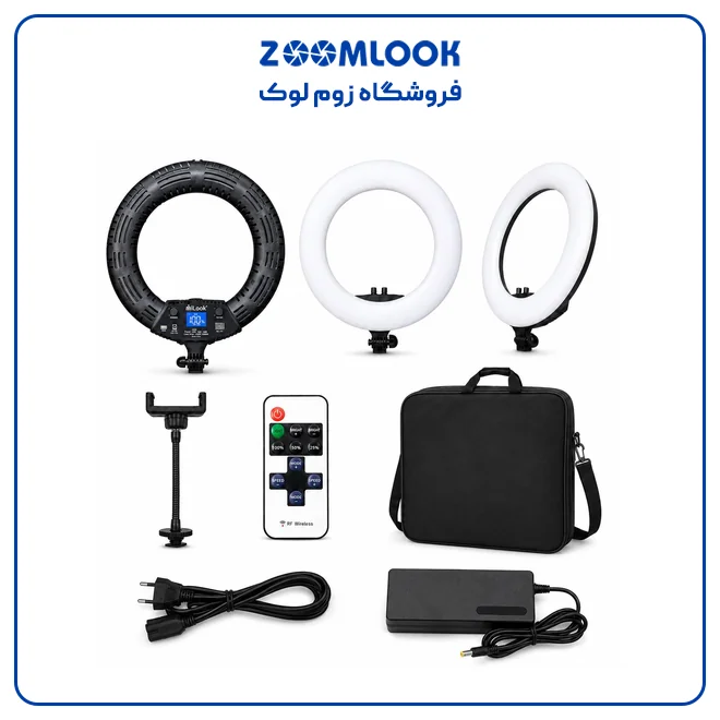 رینگ لایت میلوک RM480 PlUS مدل Ring Light Milook RM480 PlUS با صفحه نمایش همراه پایه 01
